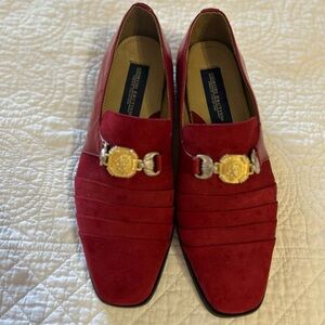 Giorgio Brutini Red Patton Leather/Suede Loafers. Size 8.5. #Major Maximalism